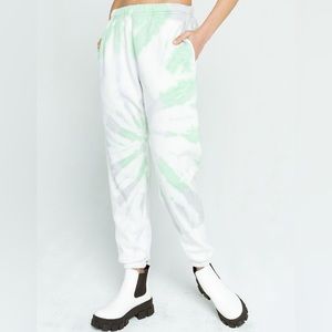 MADE Tie Dye Oversized Lounge Sweatpants Pastel Rainbow XS